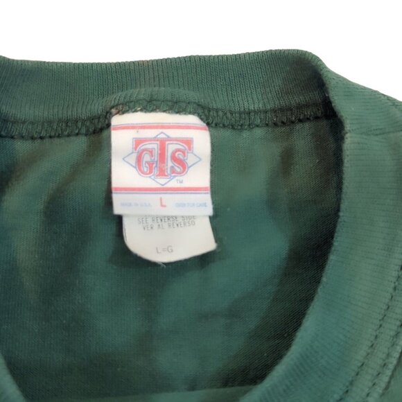 Vintage 90s Michigan State Spartans T Shirt Adult Size XL Green GTS Made in USA - Picture 5 of 6